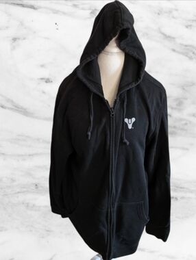 DESTINY Black Hoodie or Jacket with White Logo Tag